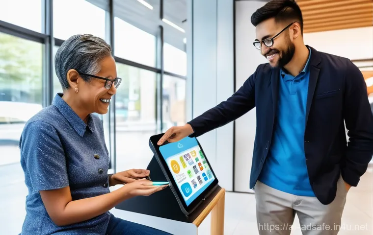 행정안전 관련 최신 이슈와 전망 - **Prompt:** A bustling, vibrant smart city plaza at sunset, showcasing advanced, sustainable urban l...