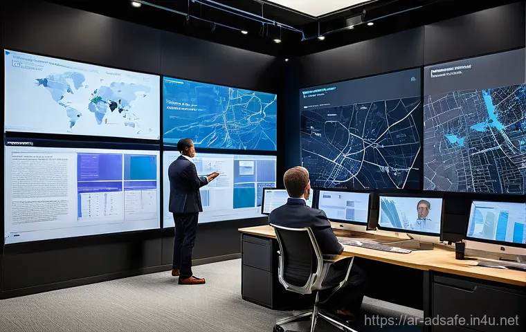 행정안전 관련 최신 이슈와 전망 - **Prompt:** Inside a modern, brightly lit digital government service hub, designed for inclusivity a...