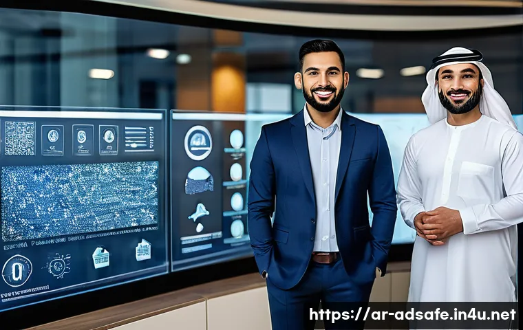 행정안전 전문가가 꼭 알아야 할 정책 변화 - A modern government office interior showcasing a diverse team of Arab professionals engaged in digit...